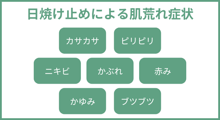 日焼け止めによる肌荒れの症状