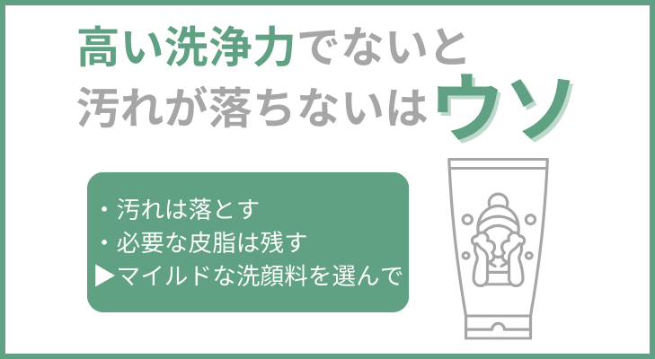 「高い洗浄力でないと汚れは落ちない」という考えは間違い