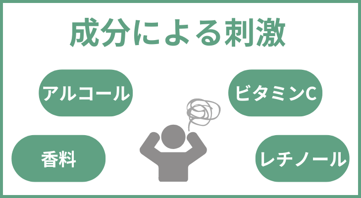 成分の刺激に悩む様子