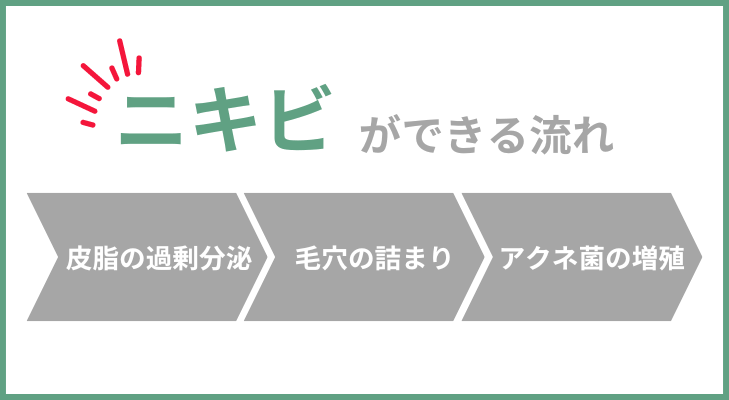 ニキビができる流れ